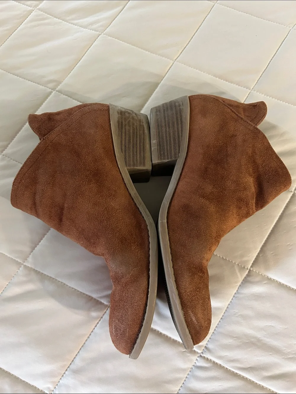 SO Brown Suede Ankle Booties with Side Zip
